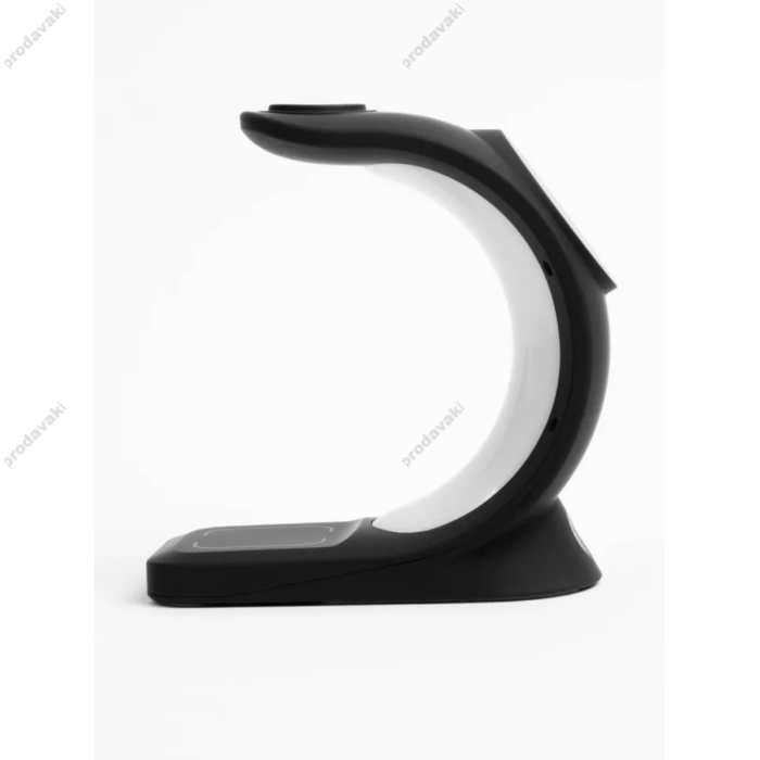 Бездротова зарядка стенд T17 3 IN 1 MagSafe RGB Light (iPhone, iWatch, AirPods) Black