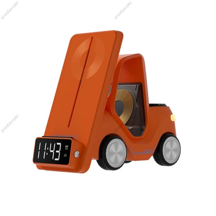 Бездротова зарядка стенд T20 5 IN1 (iPhone, iWatch, AirPods, Clock, Alarm) 15W FAST Orange
