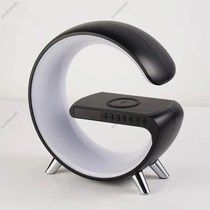 Бездротова зарядка стенд Колонка LED 6N9 RGB WIRELESS FAST CHARGE 15W Black