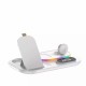 Бездротова зарядка стенд 4 IN 1 A06 RGB (iPhone, iWatch, AirPods, Clock) 30W FAST White