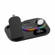 Бездротова зарядка стенд 4 IN 1 A06 RGB (iPhone, iWatch, AirPods, Clock) 30W FAST Black