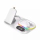 Бездротова зарядка стенд 4 IN 1 A06 RGB (iPhone, iWatch, AirPods, Clock) 30W FAST Black