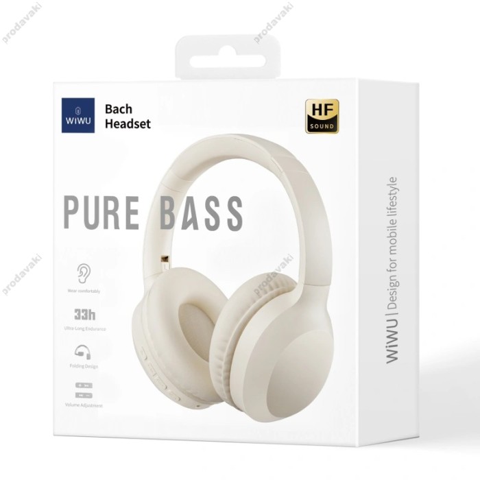 Бездротові Bluetooth навушники Wiwu TD-01 Wireless Headphone Stereo Bach Headset White