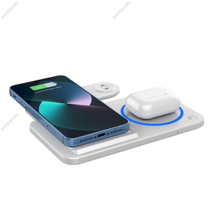 Бездротова зарядка Wiwu Wi-W020 Foldable Wireless Charger 3 in 1