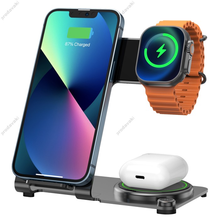Бездротова зарядка Wiwu Wi-W005 Power Air 3 in 1 Wireless Charger