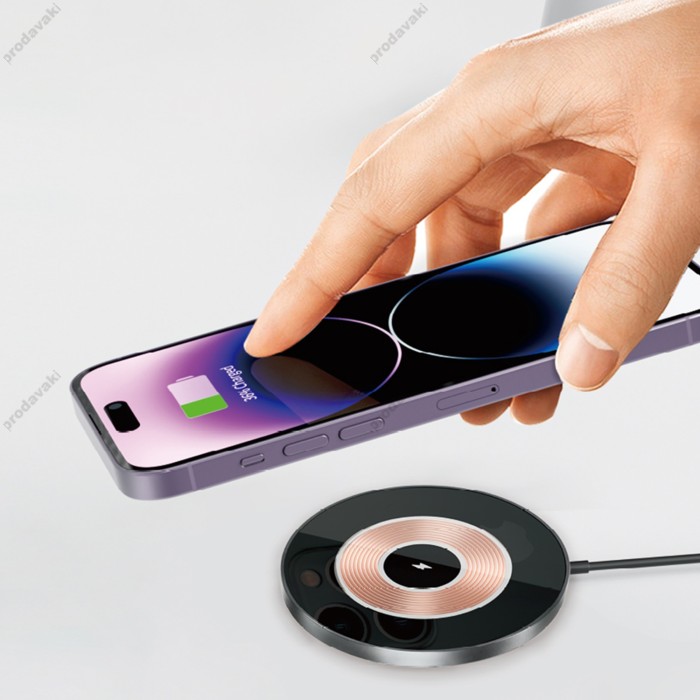 Бездротова зарядка Wiwu Wi-W008 Magnetic Wireless Charger 15W with MagSafe