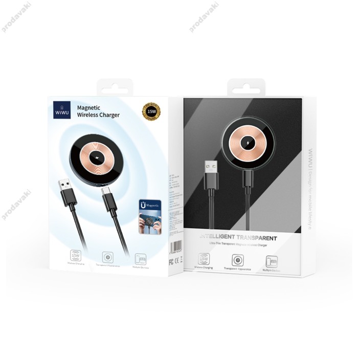 Бездротова зарядка Wiwu Wi-W008 Magnetic Wireless Charger 15W with MagSafe