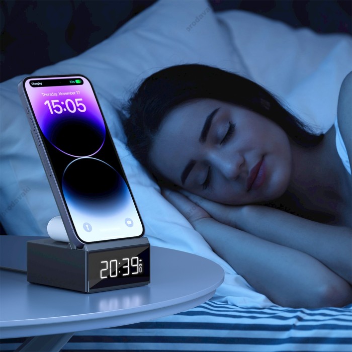 Бездротова зарядка Wiwu Wi-W011 Platinum 15W 3 in 1 Wireless Charger