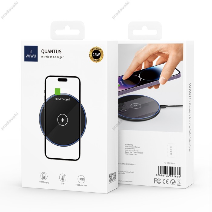 Бездротова зарядка Wiwu Wi-W012 Quantus 15W Wireless Charger