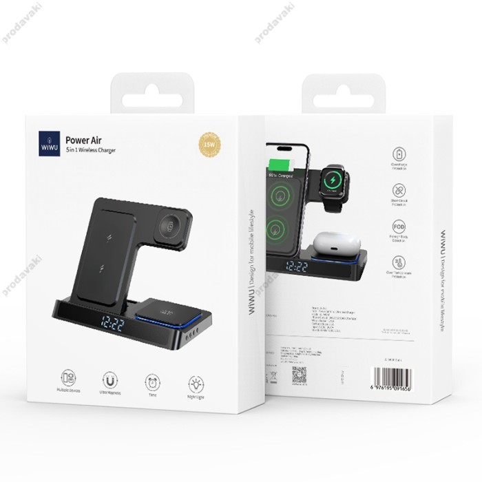 Бездротова зарядка Wiwu Wi-W006 Power Air 5 in 1 Wireless Charger
