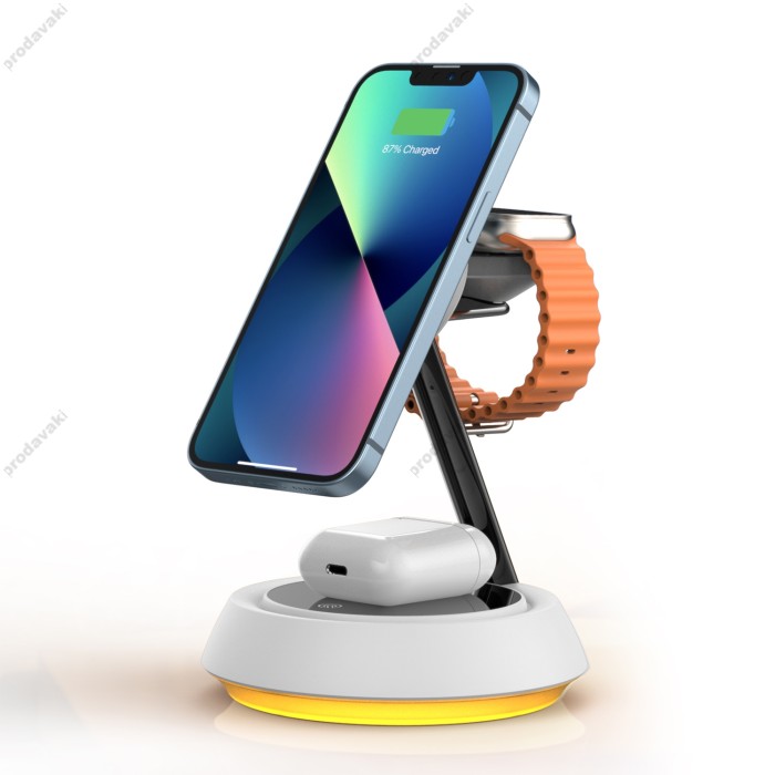 Бездротова зарядка Wiwu Wi-W002 Power Air 3 in 1 Wireless Charger