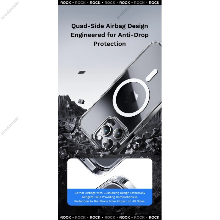 Чохол для iPhone 15 Plus Rock Pure Magnet прозрачний