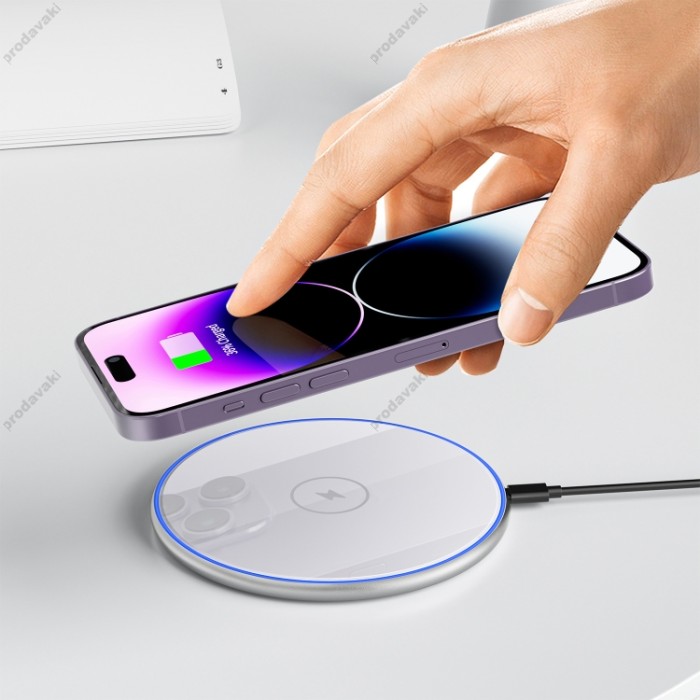 Бездротова зарядка Wiwu Wi-W012 Quantus 15W Wireless Charger white