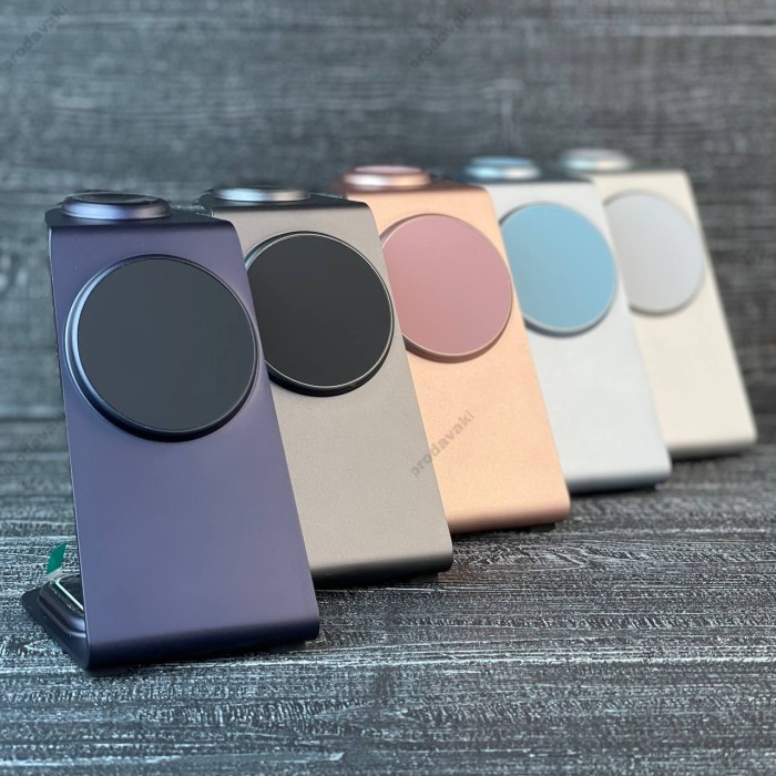 Бездротова зарядка стенд 3 in 1 M01 MagSafe Ultra-Thin (iPhone, iWatch, AirPods) 15W Sierra Blue