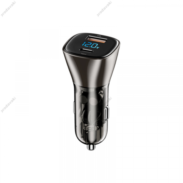 Автомобільний зарядний пристрій WiWU PC500 Car Charger PD 72W Grey