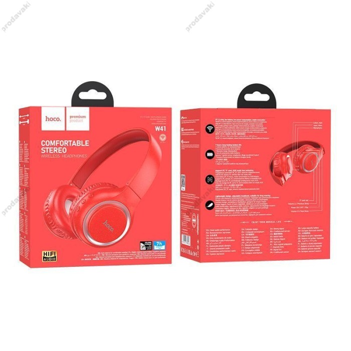 Бездротові Bluetooth навушники Hoco W41 Charm BT 5.3 Red