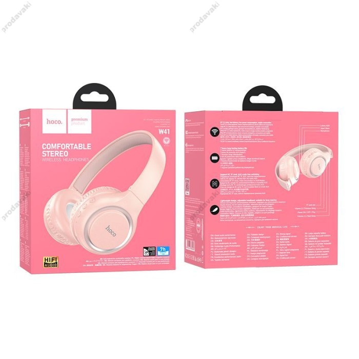 Бездротові Bluetooth навушники Hoco W41 Charm BT 5.3 Pink
