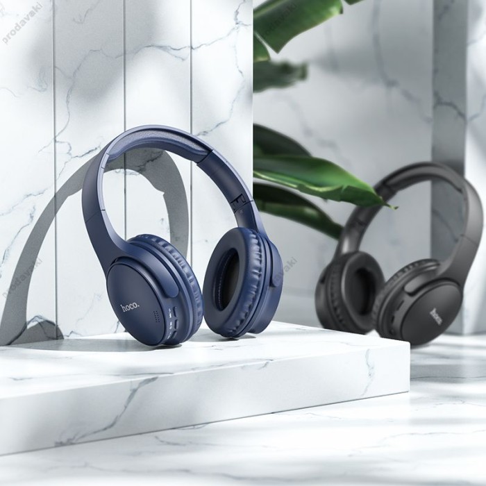 Бездротові Bluetooth навушники HOCO W40 Mighty headphones BT5.3 Blue