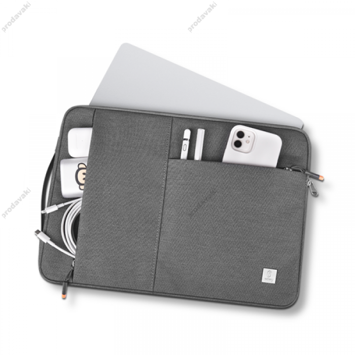 Сумка WIWU Alpha Slim Sleeve Bag для MacBook ноутбука планшета 13"-14.2" Gray