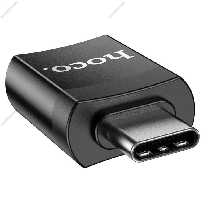 Перехідник HOCO UA17 Type-C male to USB female USB3.0 adapter Black