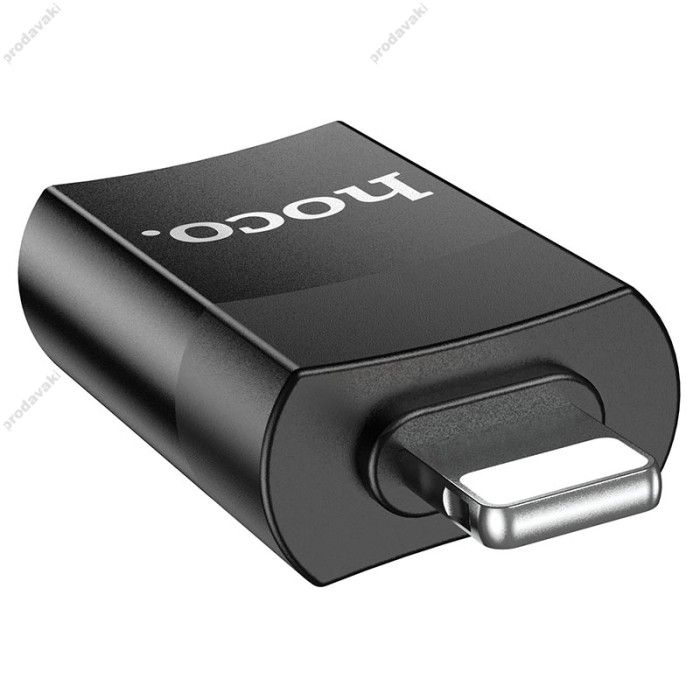 Перехідник HOCO UA17 USB to Lightning USB2.0 OTG adapter Black