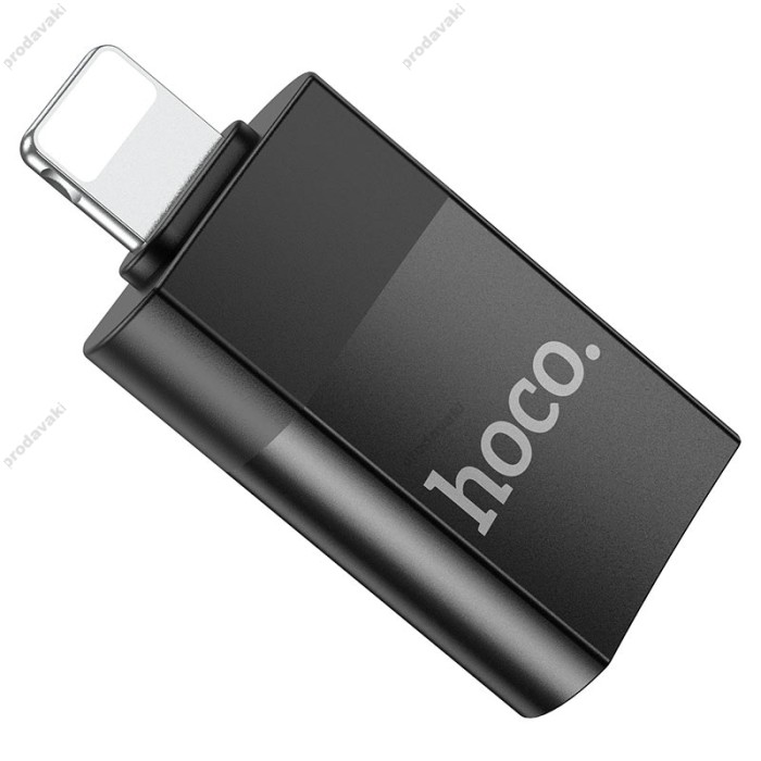 Перехідник HOCO UA17 USB to Lightning USB2.0 OTG adapter Black