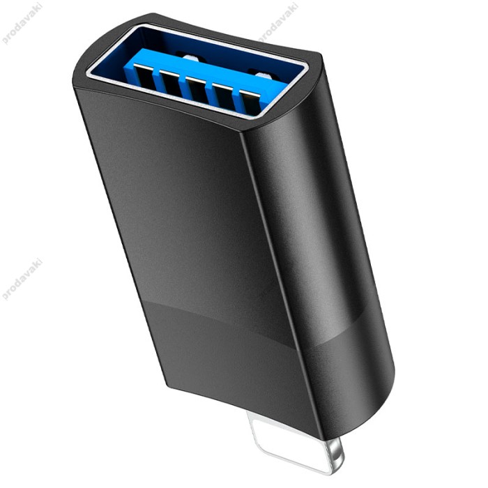 Перехідник HOCO UA17 USB to Lightning USB2.0 OTG adapter Black