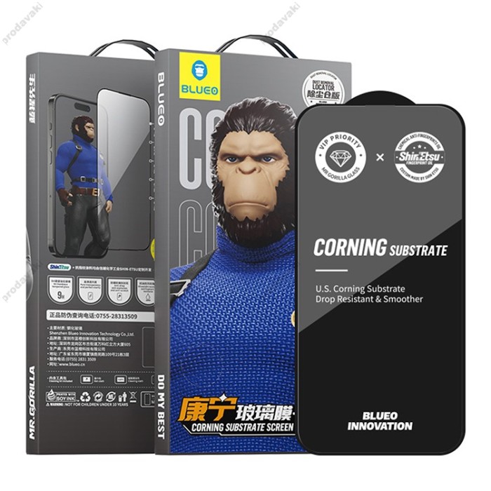 Захисне скло BLUEO Corning Gorilla HD Glass Anti-Static for iPhone 15 Pro