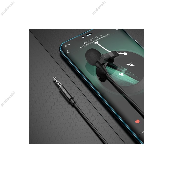 Мікрофон дротовий петличний HOCO L14 3.5мм Lavalier microphone 2m Black