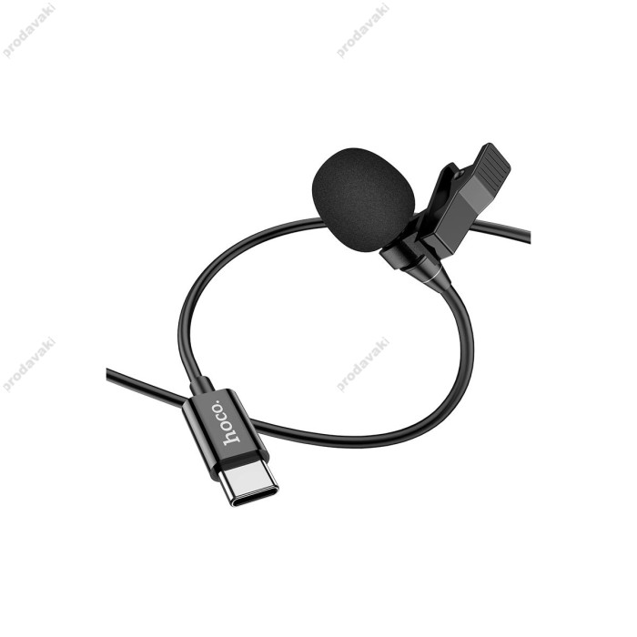 Мікрофон дротовий петличний HOCO L14 Type-C Lavalier microphone 2m Black