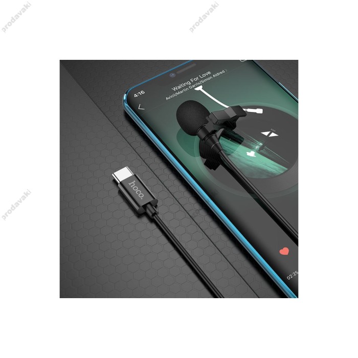 Мікрофон дротовий петличний HOCO L14 Type-C Lavalier microphone 2m Black