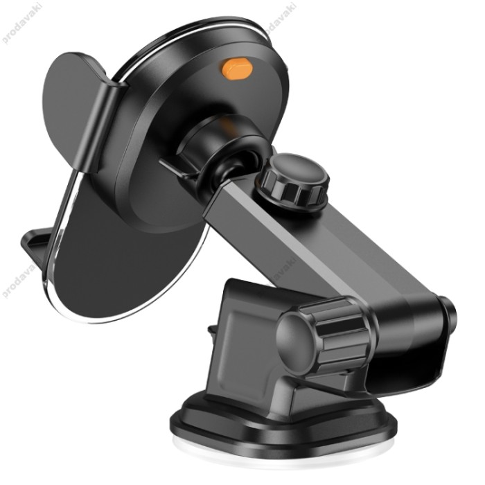 Автомобільний тримач Hoco H3 Shiny press type (center console) dark night Space Grey