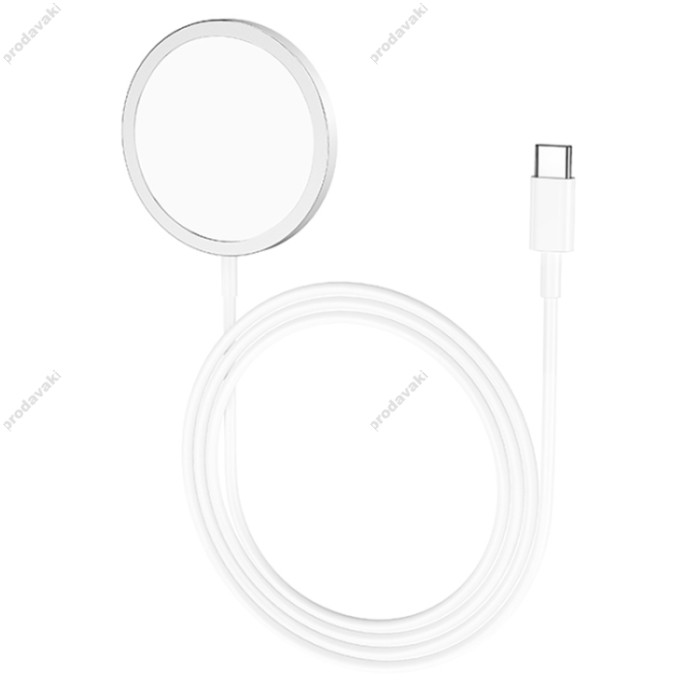 Бездротовий зарядний пристрій Hoco CW47 Magnetic Wireless Charger 15W магнітний silver