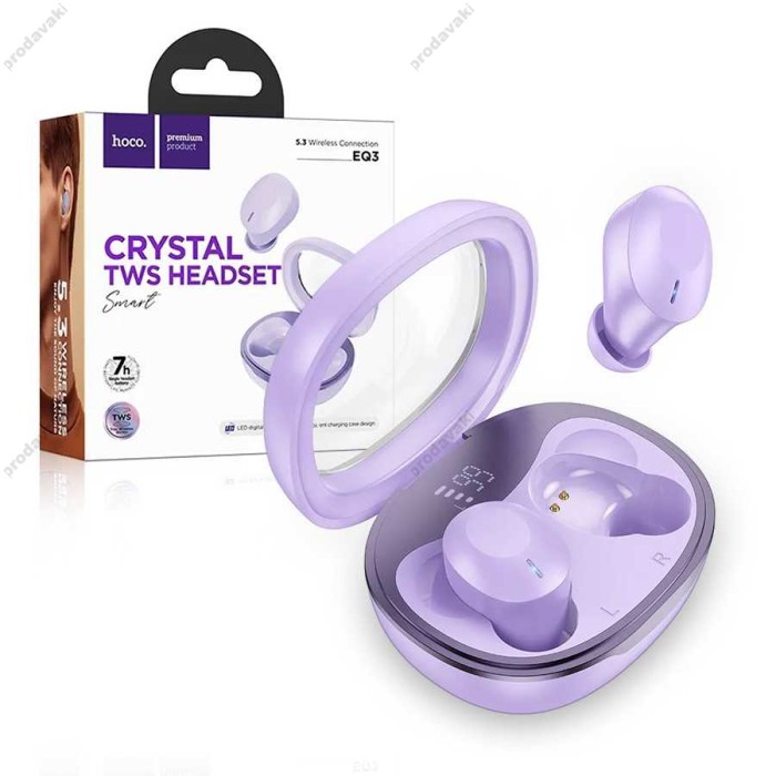 Бездротові Bluetooth навушники Hoco EQ3 Smart true wireless headset BT 5.3 Purple