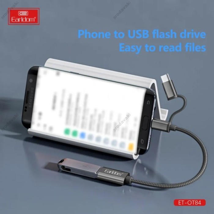 Перехідник Adapter OTG USB-C & Micro To USB Earldom ET-OT84