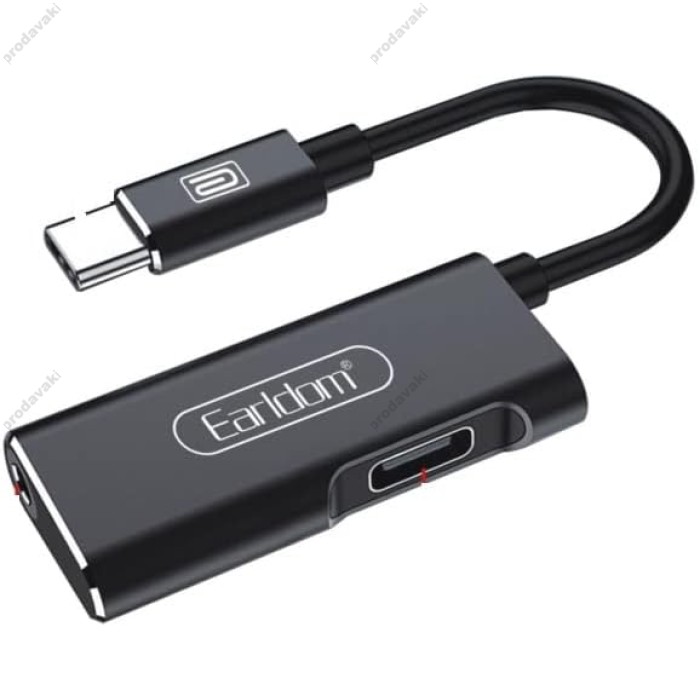 Перехідник Adapter MALE TYPE-C TO FEMALE TYPE-C & 3.5MM Earldom ET-OT29