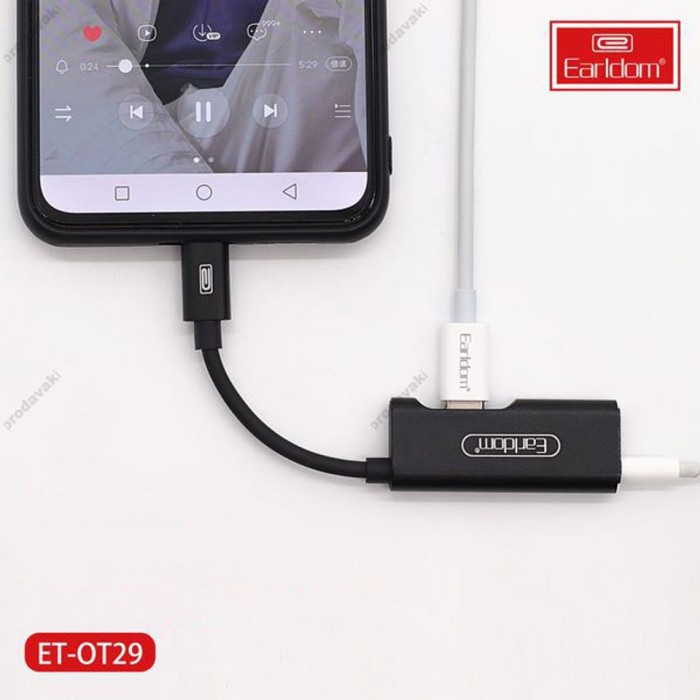 Перехідник Adapter MALE TYPE-C TO FEMALE TYPE-C & 3.5MM Earldom ET-OT29