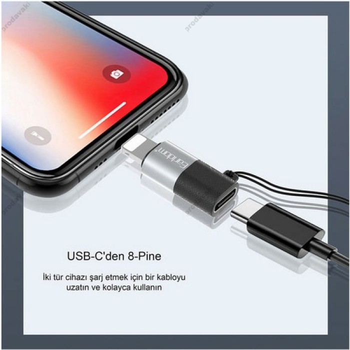Перехідник Adapter Lightning To USB-C Earldom ET-TC17