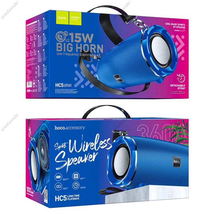 Портативна колонка Bluetooth HOCO HC5 Cool Enjoy sports BT speaker 30W Blue
