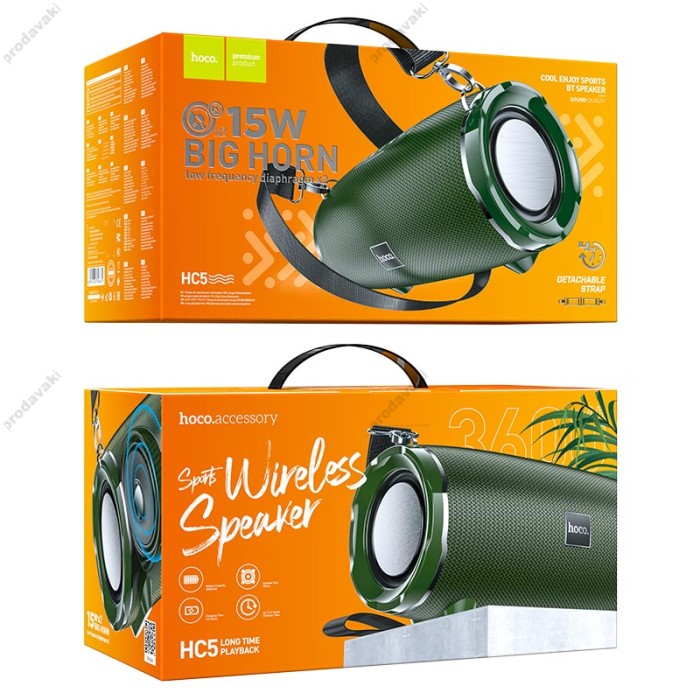 Портативна колонка Bluetooth HOCO HC5 Cool Enjoy sports BT speaker 30W Dark Green