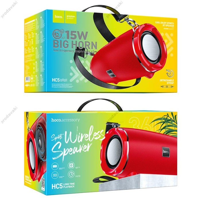 Портативна колонка Bluetooth HOCO HC5 Cool Enjoy sports BT speaker 30W Red