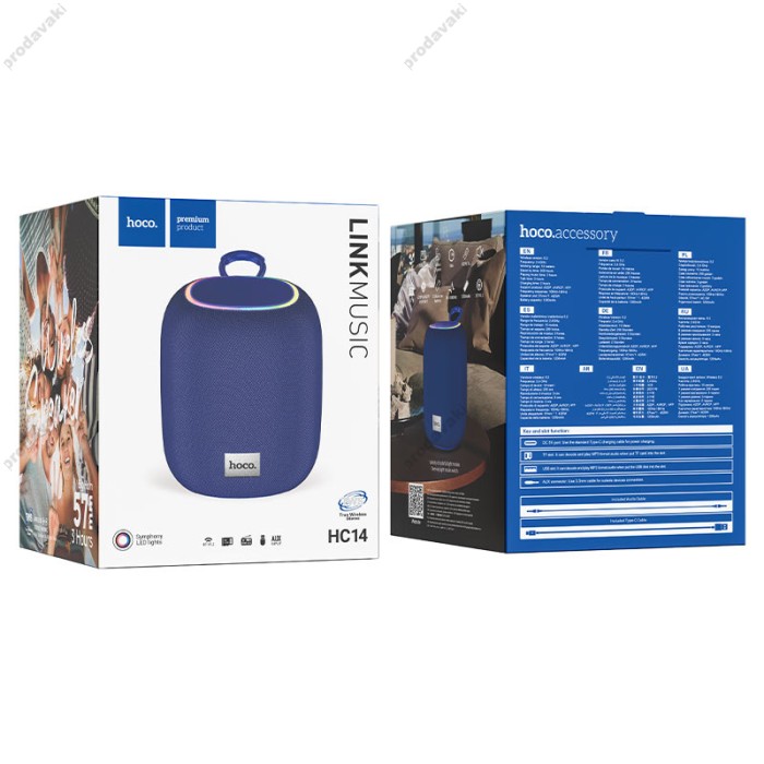 Портативна колонка Bluetooth Hoco HC14 Link sports Obsidian 5W Blue