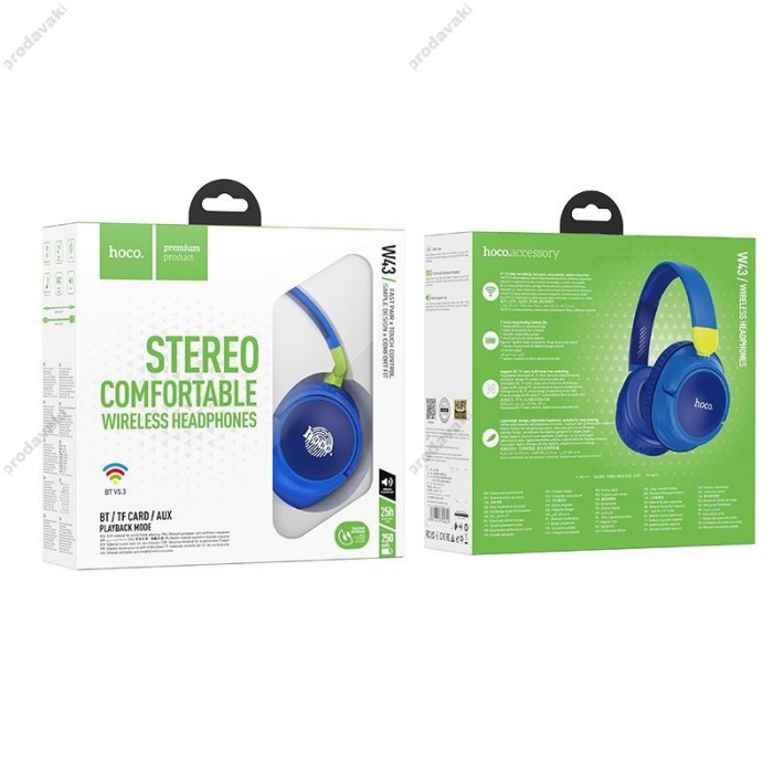 Бездротові Bluetooth навушники Hoco W43 Adventure Blue