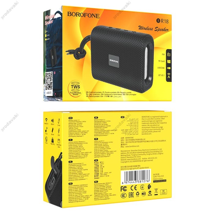 Портативна колонка Bluetooth BOROFONE BR18 Encourage sports 5W Black