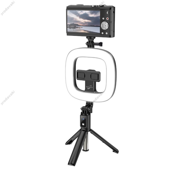 Монопод-трипод кільцева лампа Hoco LV03 Plus Showfull fill light live 0.92m Black