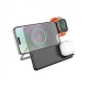 Бездротовий зарядний пристрій Magnetic Wireless Charger 3 in 1 Hoco CQ1 Geek folding for iWatch black