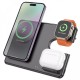Бездротовий зарядний пристрій Magnetic Wireless Charger 3 in 1 Hoco CQ1 Geek folding for iWatch black