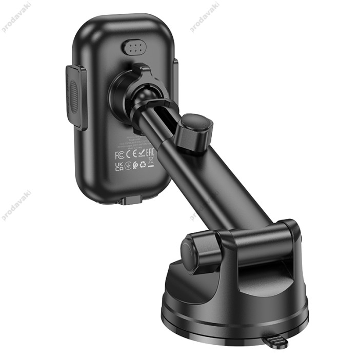 Автомобільний тримач із бездротовою зарядкою Hoco HW5 Journey wireless fast charging (center console) Black