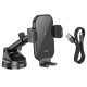 Автомобільний тримач із бездротовою зарядкою Hoco HW5 Journey wireless fast charging (center console) Black