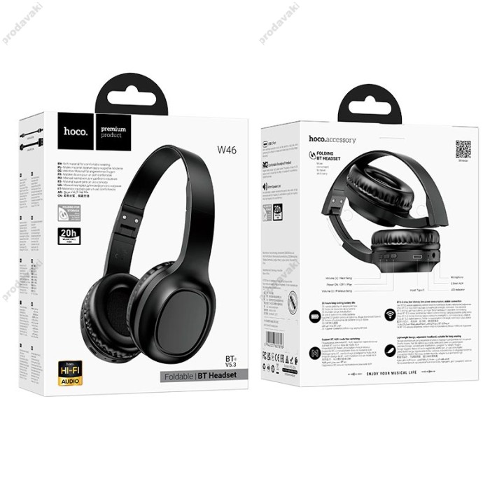 Бездротові Bluetooth навушники HOCO W46 Charm headphones BT 5.3 Black